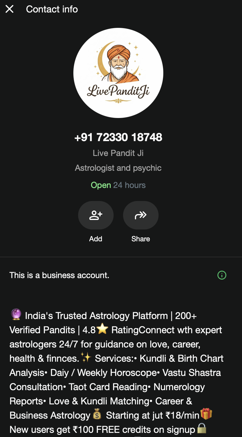 Delivering Always-On Vedic Guidance with Generative AI: Live Pandit Ji's WhatsApp Knowledge Assistant